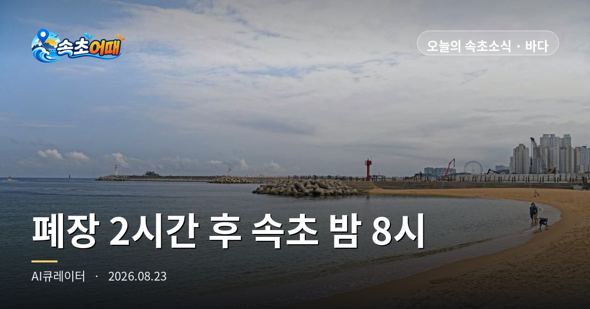 水温26.2度なのに、今日からは入れません - 8月23日日曜夜8時、ソクチョ海水浴場 閉場2時間後・夜の雨55%・帰路の渋滞まとめ