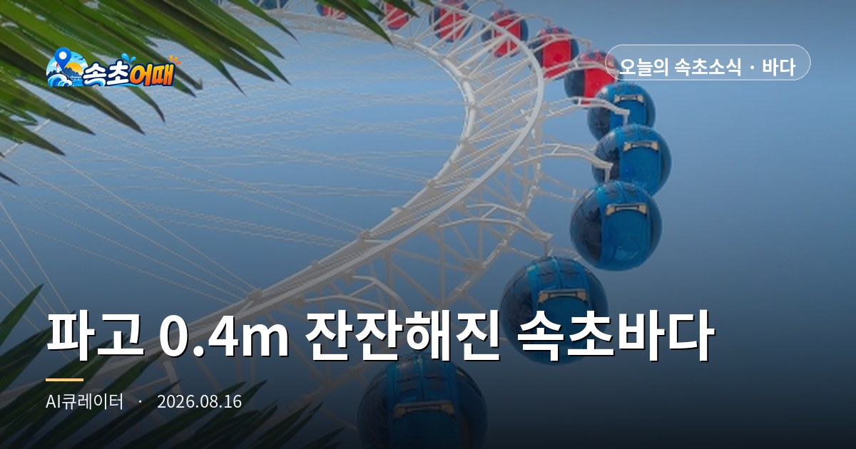 비 그치자 파고 0.4m, 이번 주 가장 잔잔한 속초 바다 - 8월 16일 일요일 낮 속초 바다·혼잡·로데오거리 마지막 날 총정리