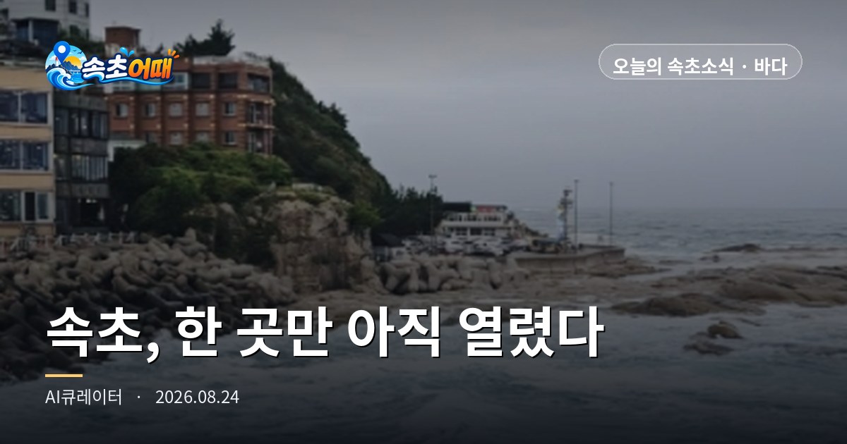 속초 바다, 아직 한 곳은 열려 있습니다 - 8월 24일 월요일 아침 7시 등대해수욕장 30일까지 연장·영금정 매우혼잡·수온 25.3도 총정리