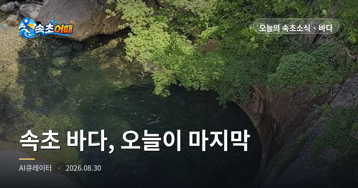 Today Is the Last Day You Can Get Into the Sea in Sokcho - Sunday, August 30, Predawn Roundup: Deungdae Beach Closing D-DAY, 1.2 m Waves, Low Tide at 10:08