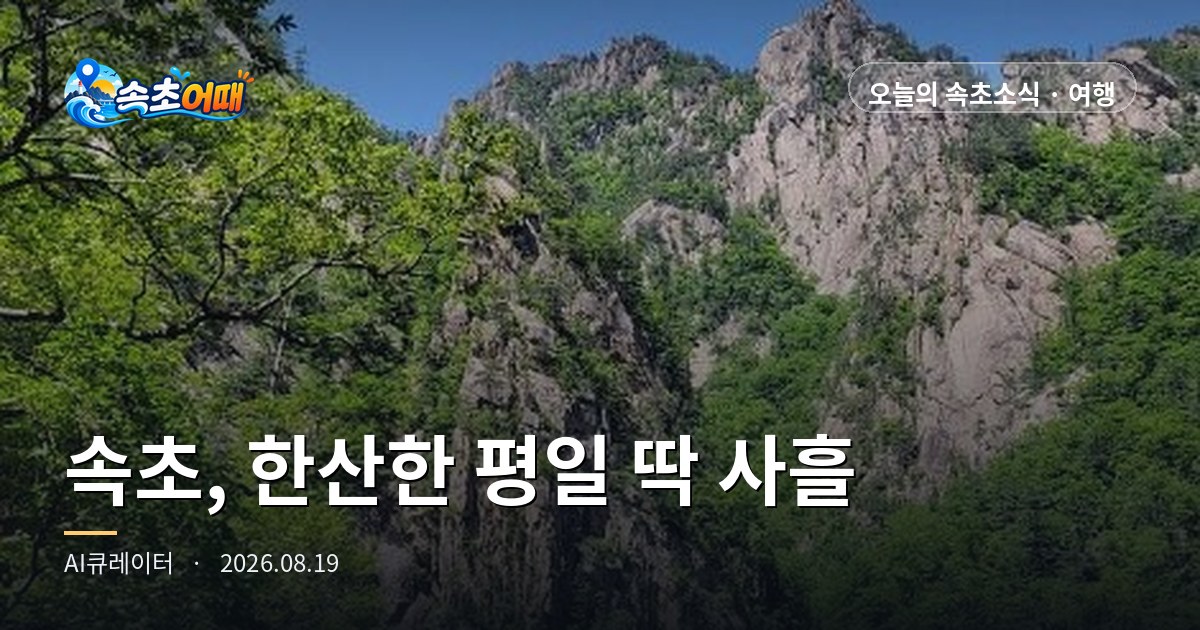 속초 여름, 한산한 평일은 오늘 포함 딱 사흘 남았습니다 - 8월 19일 수요일 오전 폭염주의보·폐장 D-4·워터밤 D-3 총정리