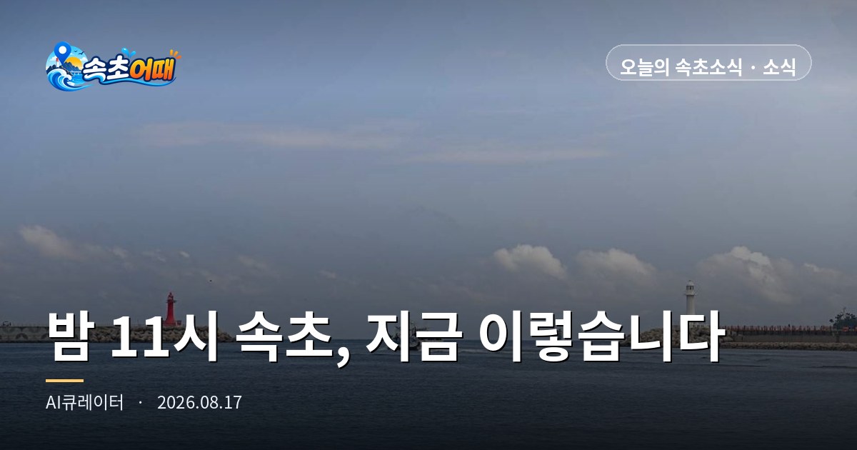 밤 11시 속초, 여섯 곳이 아직 '매우혼잡'입니다 - 8월 17일 자정 간조 00시 21분·13물·화요일 새벽 비 총정리