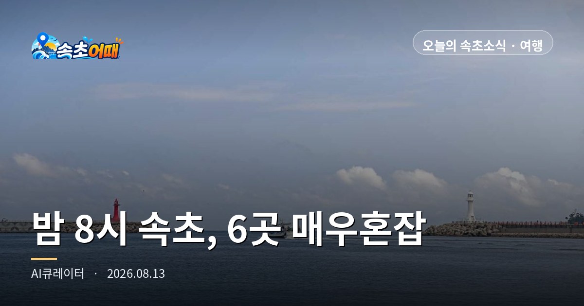 밤 8시에도 대포항·동명항 '매우혼잡'…8월 13일 저녁 속초, 시간대별로 뚫는 법