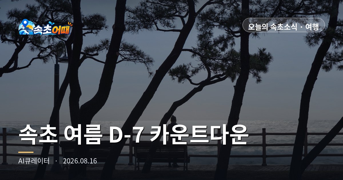 속초 여름, 오늘부터 딱 7일 남았습니다 - 8월 16일 오후 4시 기준 폐장 D-7·워터밤·평일 공략 총정리