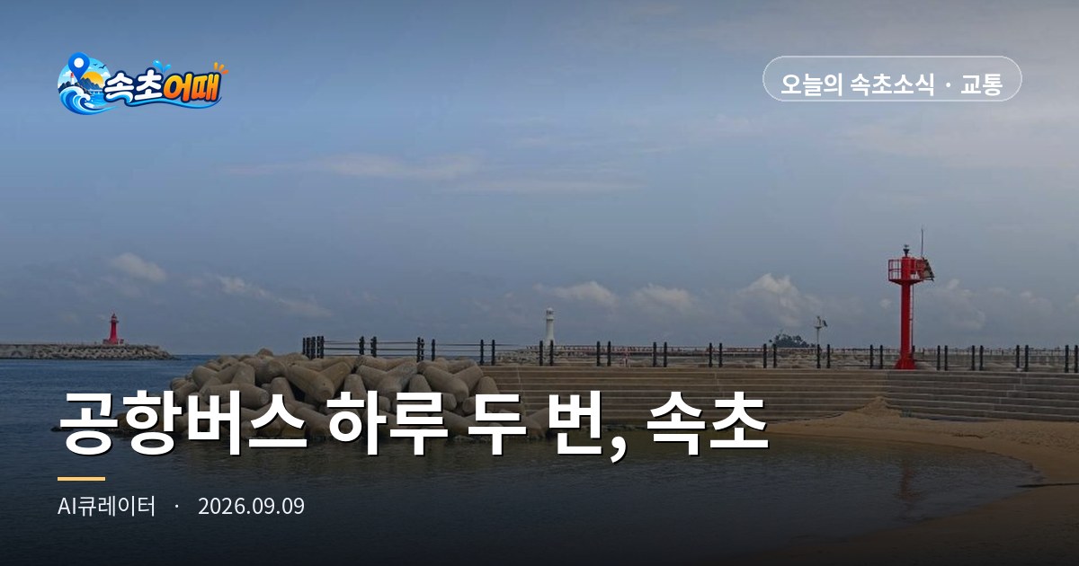 26 million people came to Sokcho, but the bus from the airport into Sokcho runs twice a day - Wednesday, September 9, 2 p.m.: a proposal for a dedicated Yangyang Airport shuttle, slow traffic on 3 access roads, 2.3 m waves, all in one place